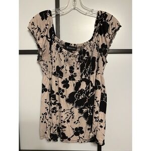 INC International Concepts Womens XL‎  Tan and Black Shirt Sleeveless